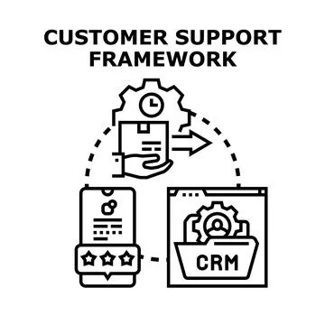 Customer support framework delivering excellent service experience イラスト素材