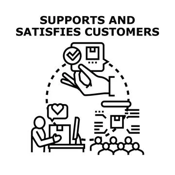 Customer support fulfilling orders and ensuring satisfaction Stockillustratie