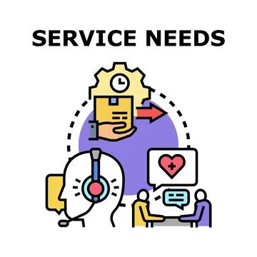 Customer support fulfilling service requests concept Stock Illustration