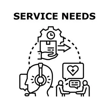 Customer support fulfilling service requests concept Stock Illustration