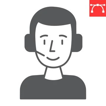 Customer support glyph icon 스톡 일러스트