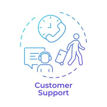 Customer support gradient outline concept icon Stock Illustration