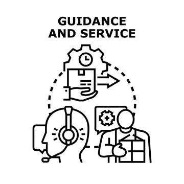 Customer support guiding parcel delivery service process Stock Illustration