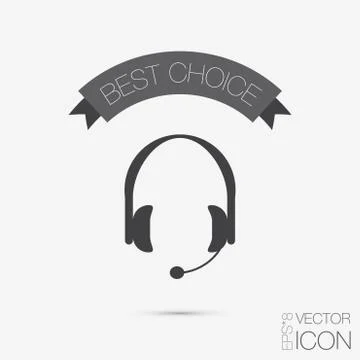 Customer support, headphone icon Stock Illustration