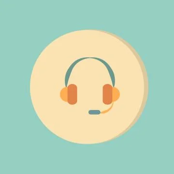 Customer support, headphone icon Stock Illustration