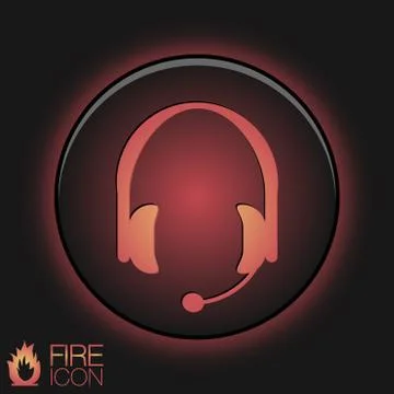 Customer support, headphone icon Stock Illustration