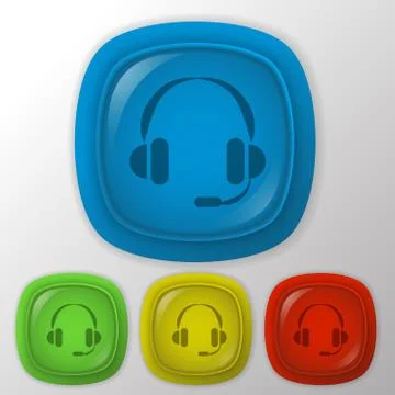 Customer support, headphone Stock Illustration