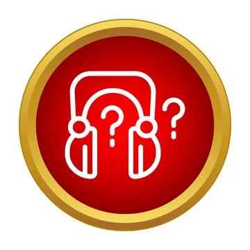 Customer support headphones with question mark icon 스톡 일러스트