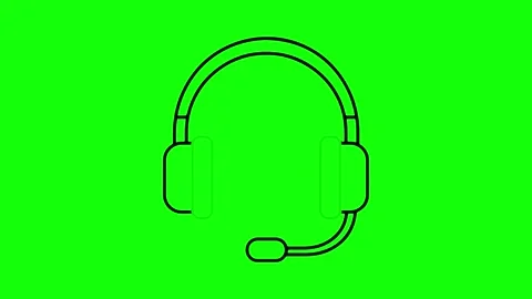 Customer Support Headset Draw Animation Green Screen Chroma Key 4K 库存影片 339341009