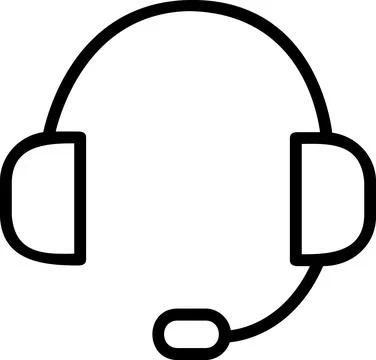 Customer support headset icon for help service 스톡 일러스트