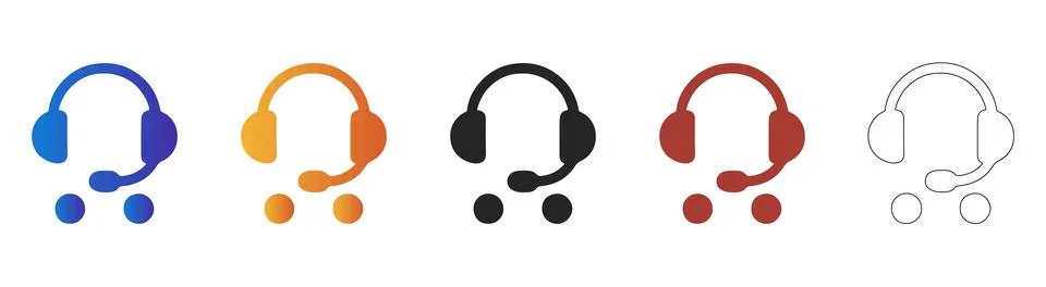 Customer support headset icon for help services Illustrazione stock