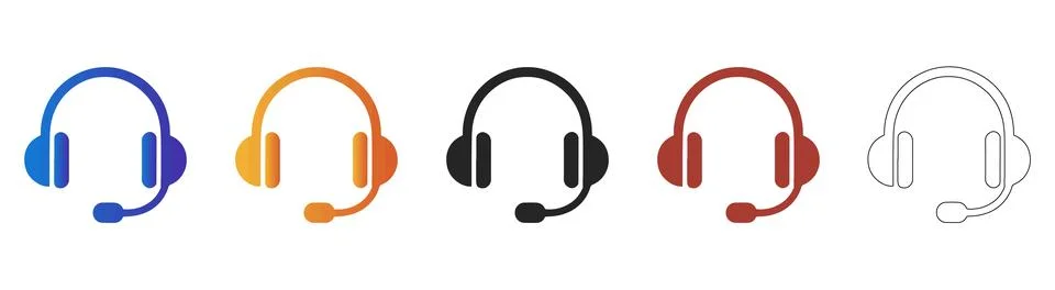 Customer support headset icon for help desk services Illustrazione stock