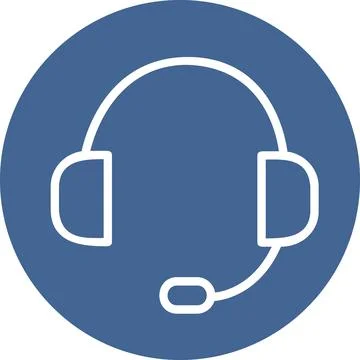 Customer Support Headset Line Icon Graphic イラスト素材