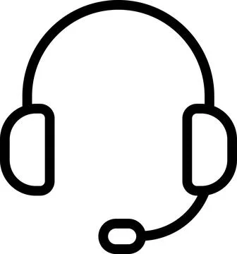 Customer support headset with microphone icon Ilustração Stock