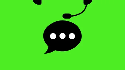 Customer support headset with speech bubble icon green background animation.. Stock Footage 324931282