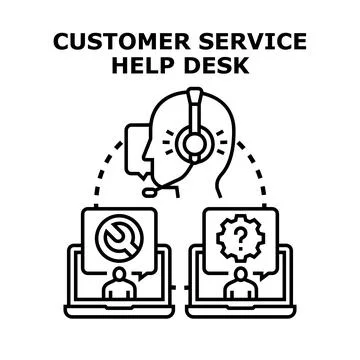 Customer support help desk providing online service Stock Illustration