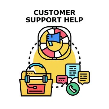 Customer support help service and communication system Stock Illustration