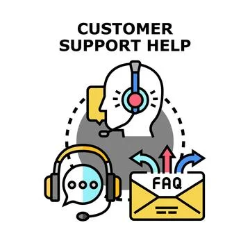 Customer support helpdesk assistance receiving information Stock Illustration