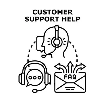 Customer support helpdesk assistance receiving information Stock Illustration