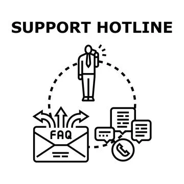Customer support hotline providing online assistance Stock Illustration