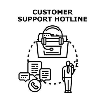Customer support hotline providing online assistance Stock Illustration