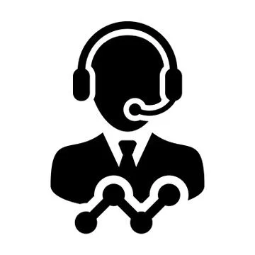 Customer support icon vector male data service person profile avatar Stock Illustration