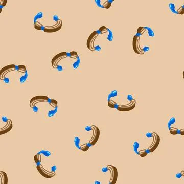 Customer support information isometric icon seamless pattern イラスト素材
