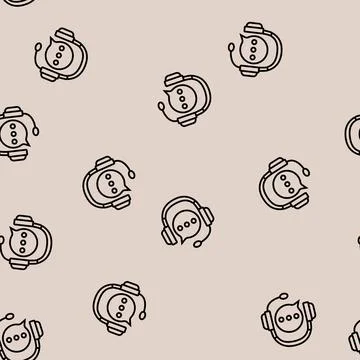 Customer support information line seamless pattern Stock Illustration