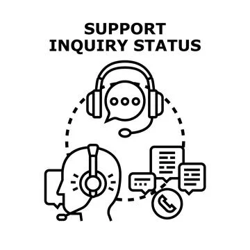 Customer support inquiry status and communication assistance Stock Illustration