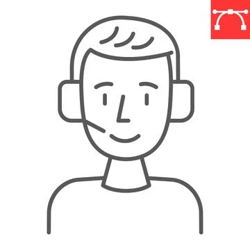 Customer support line icon 스톡 일러스트