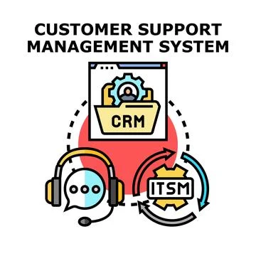 Customer support management system optimizing client communication Stock Illustration