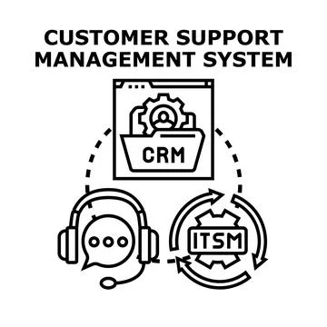 Customer support management system optimizing client communication Stock Illustration