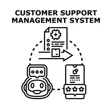 Customer support management system vector concept Stock Illustration