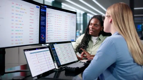 Customer Support Manager Coaching Her Team Stock Footage 344711928