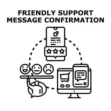 Customer support message feedback and confirmation service Stock Illustration
