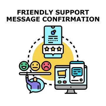 Customer support message feedback and confirmation service Stock Illustration
