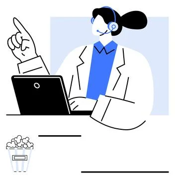 Customer support, online assistance, remote communication, help desk services Stock Illustration