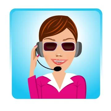 Customer support operator with glasses Illustrazione stock