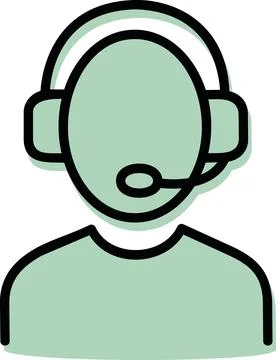 Customer support operator with headset icon Stockillustratie