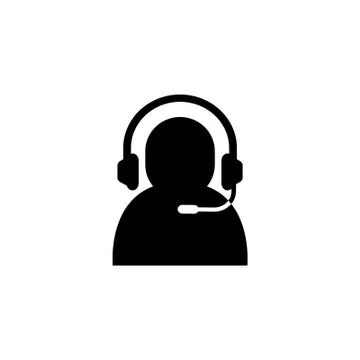 Customer support or customer service agent with headset icon Illustrazione stock