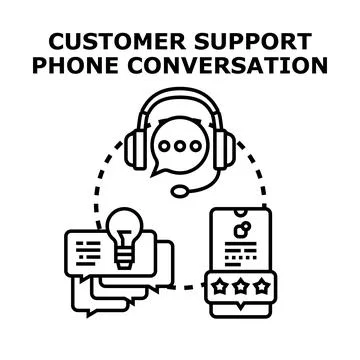 Customer support phone conversation concept background Stock Illustration