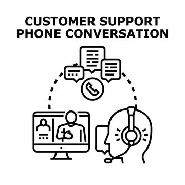 Customer support phone conversation concept illustration Stock Illustration