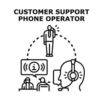 Customer support phone operator providing assistance service Stock Illustration