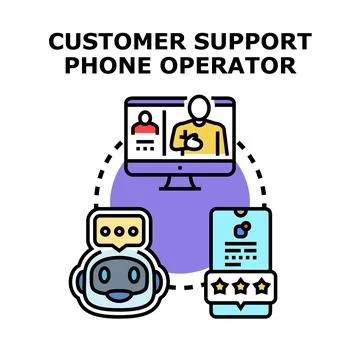 Customer support phone operator vector illustration concept Stock Illustration