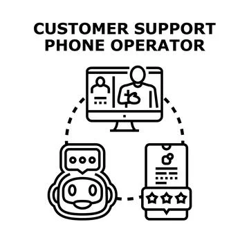 Customer support phone operator vector illustration concept Stock Illustration
