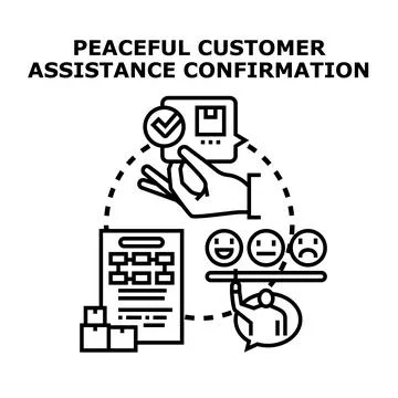 Customer support process confirmation providing satisfaction feedback 库存插图