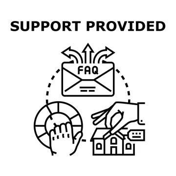 Customer support providing assistance and service concept 库存插图