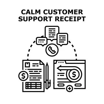 Customer support receipt and refund service concept Stock Illustration