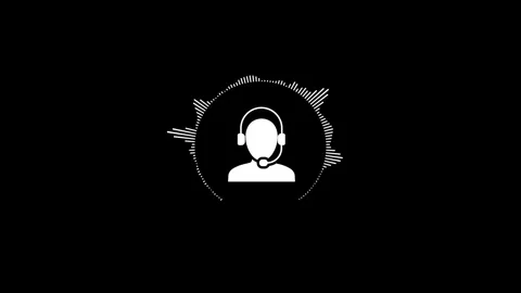 Customer support representative with dynamic audio waveform animation for b.. Stock-Footage 332964484