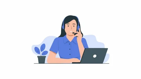 Customer Support Representative Working on Laptop Stock Footage 334768081